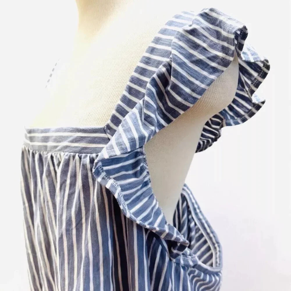 NWT LAUREN CONRAD Women Sleeveless Pullover Square Neck Striped Blue Shirt Sz 2X - Picture 8 of 15